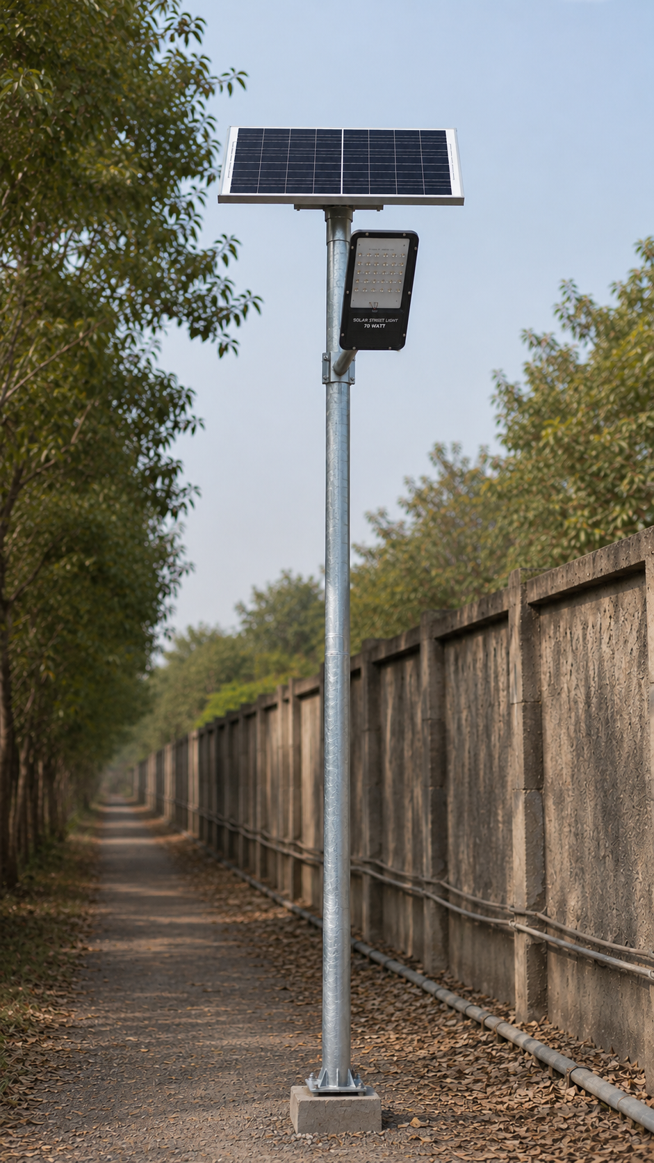 Integrated Solar Street Light with Pole